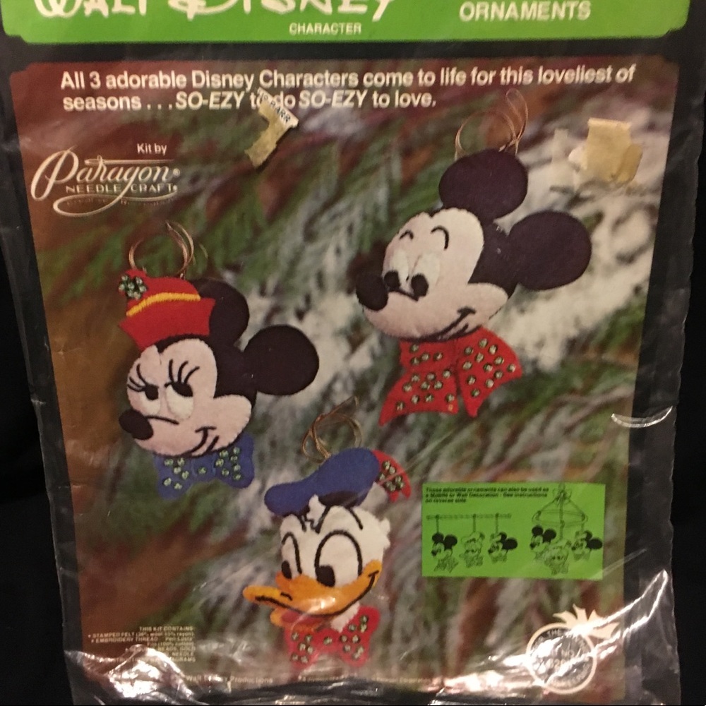 Vintage Felt Disney Christmas Ornaments